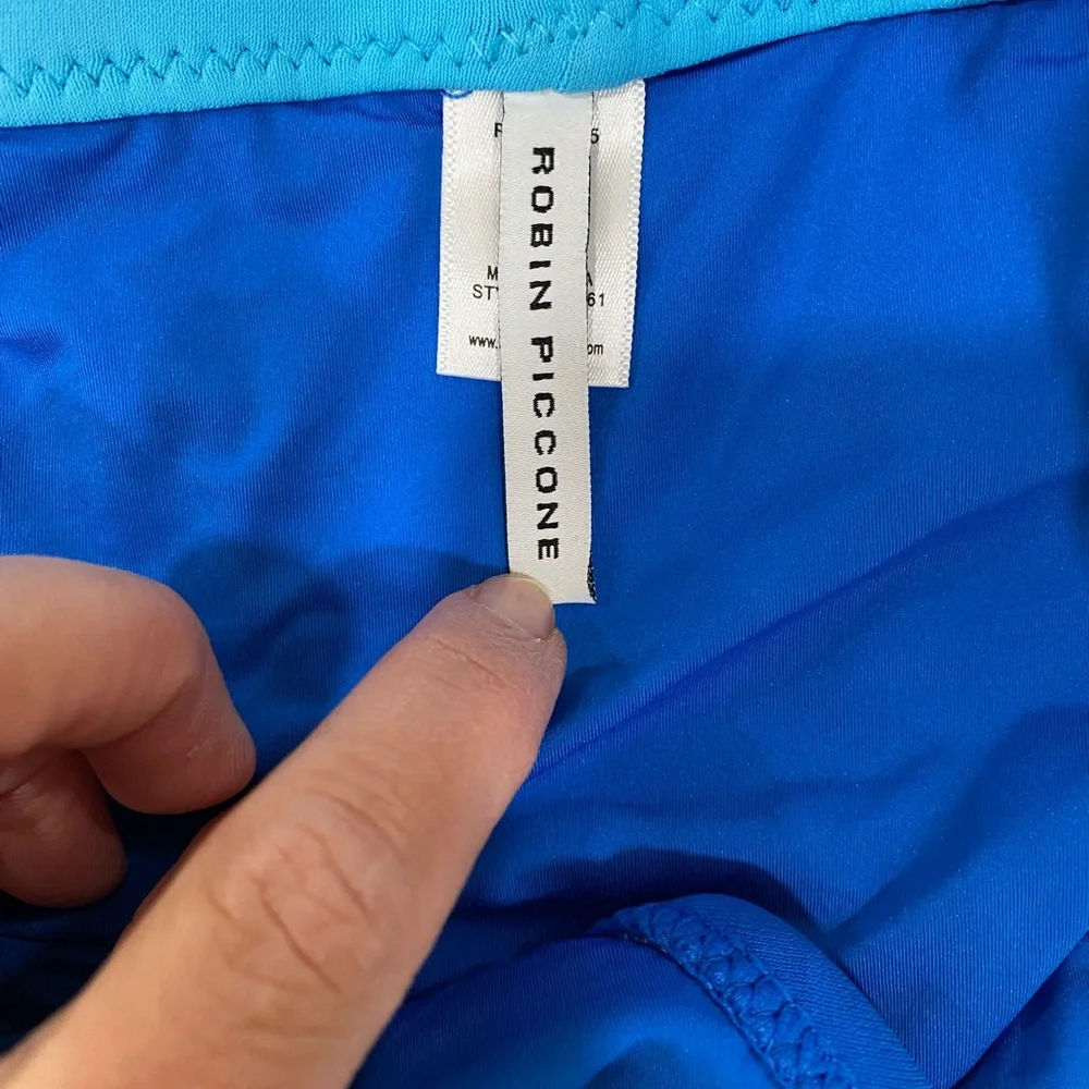 Robin Piccone Keely Bikini Bottoms Cool Blue Medium NWOT